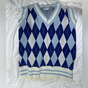 Princess Polly Blue Argyle Sweater Vest